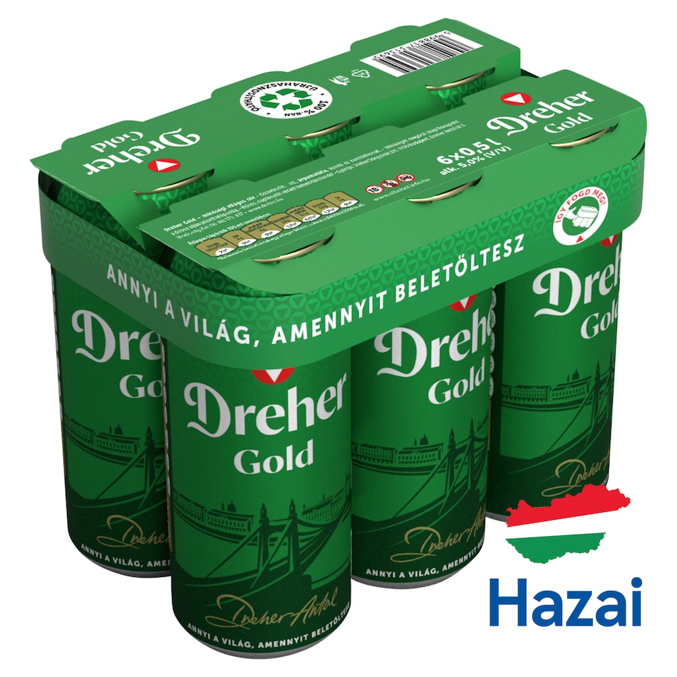Dreher Gold Quality Light Beer 5% 6 x 0,5 l