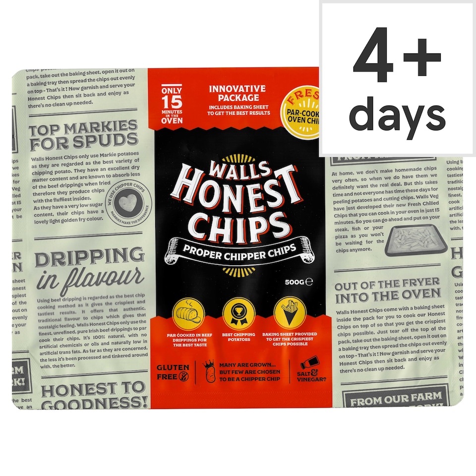 Walls Honest Proper Chips 500G