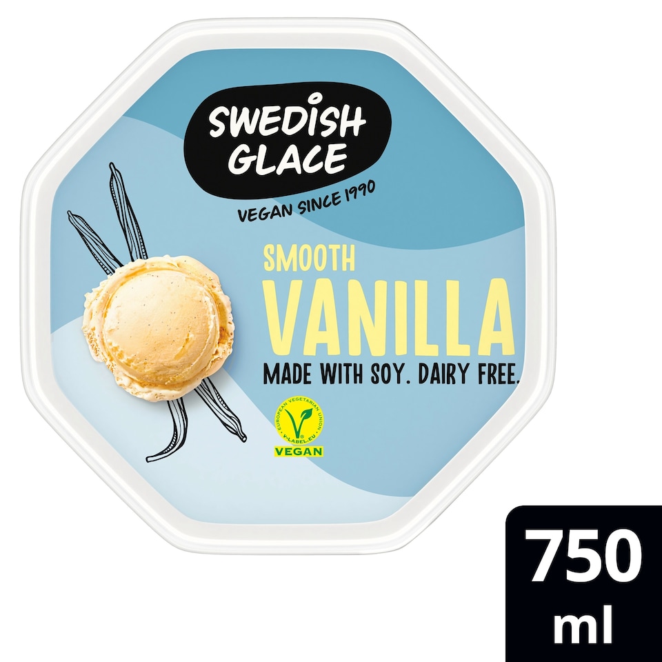 image 1 of Swedish Glace Vanilla Non Dairy Vegan Ice Cream Tub 750ml