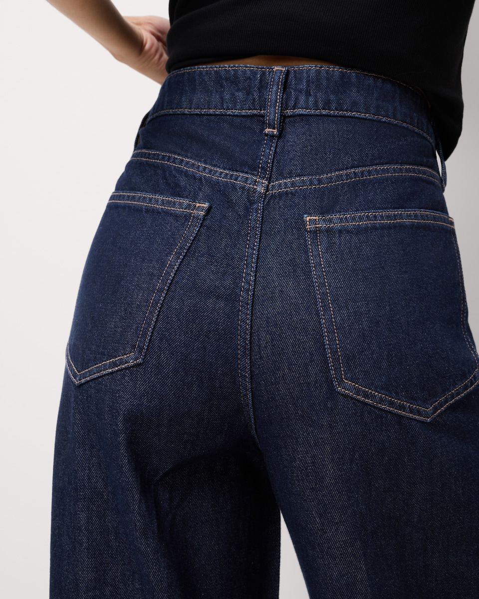 image 1 of F&F Pure Cotton Wide Leg Jeans in Navy