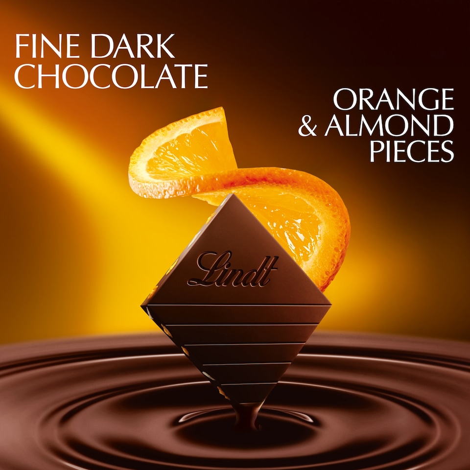 image 1 of Lindt Excellence Dark with Almonds Chocolate Bar – Orange Intense 100g
