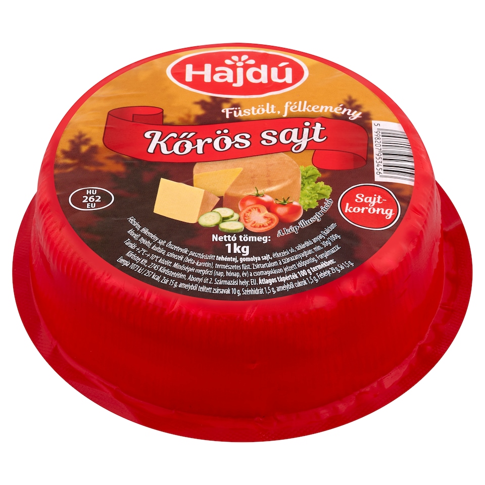 Hajdú Körös füstölt, félkemény sajtkorong 1 kg  1. kép