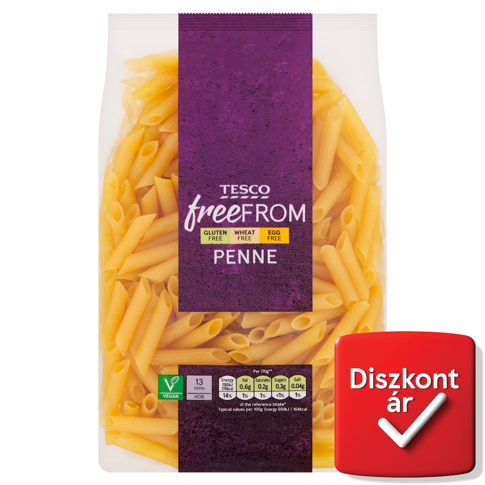 Tesco Free From Penne kukoricalisztből és rizslisztből készült száraztészta 500 g