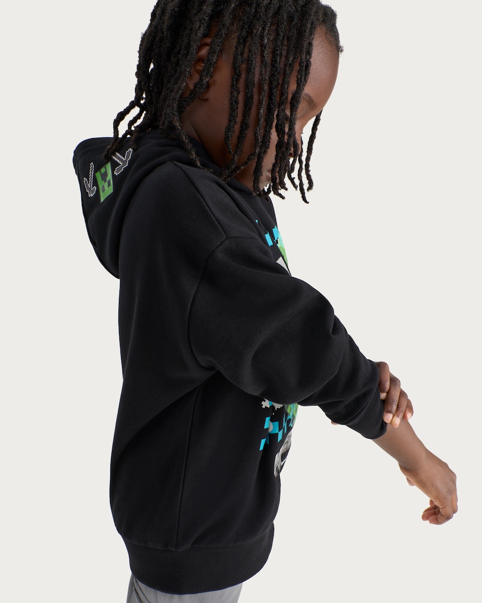 image 1 of Minecraft Creeper Cotton Rich Hoodie in Grey