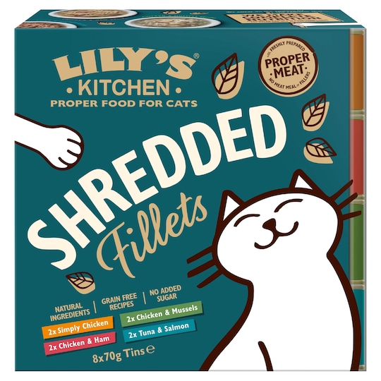 Lily's Kitchen Cat Shredded Fillets Multipack 8X70g Tesco Groceries