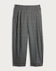 image 4 of F&F Check Pleated Barrel Leg Trousers in Black
