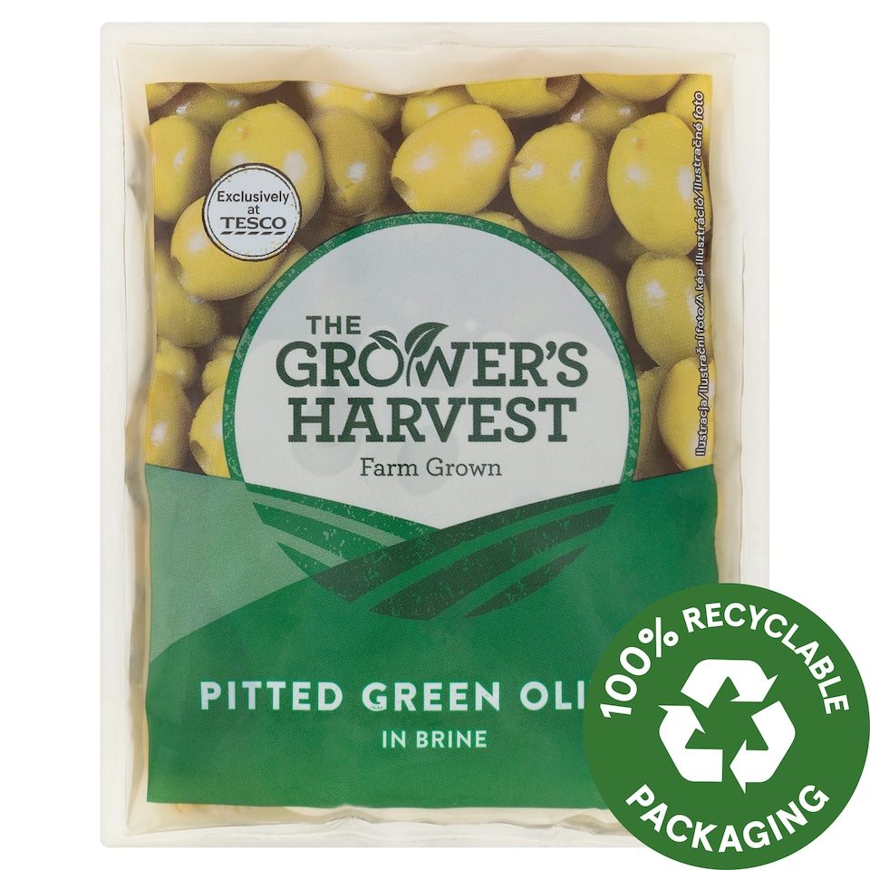 The Grower's Harvest Pitted Green Olives in Brine 195 g