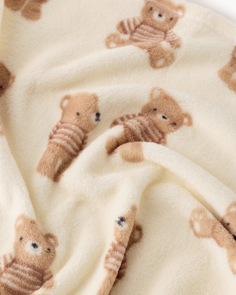 image 1 of F&F Baby 2027 Teddy Bear and Blanket Set in Tan