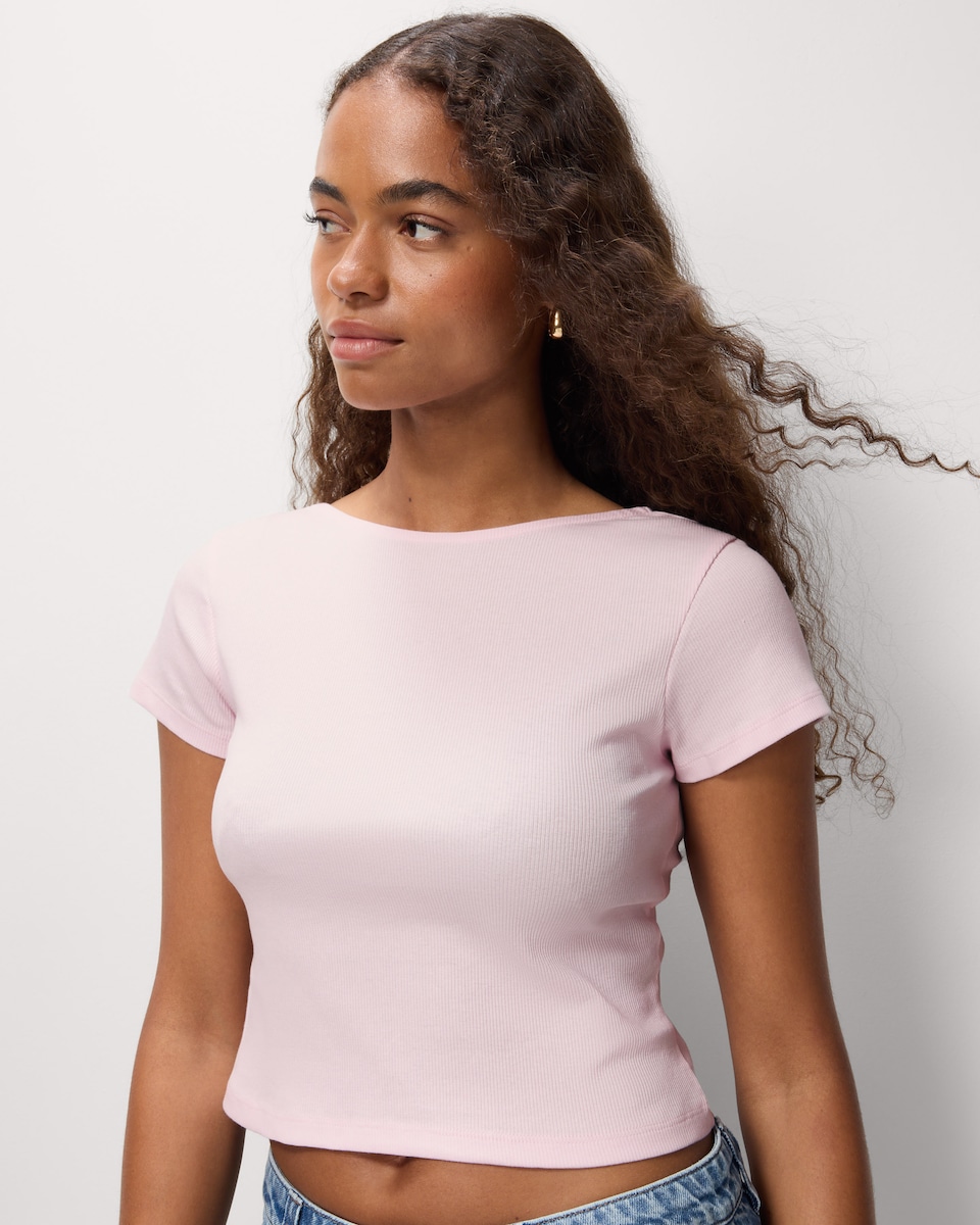 image 1 of OH ME OH MY Cotton Rich Cropped T-Shirt in Pink