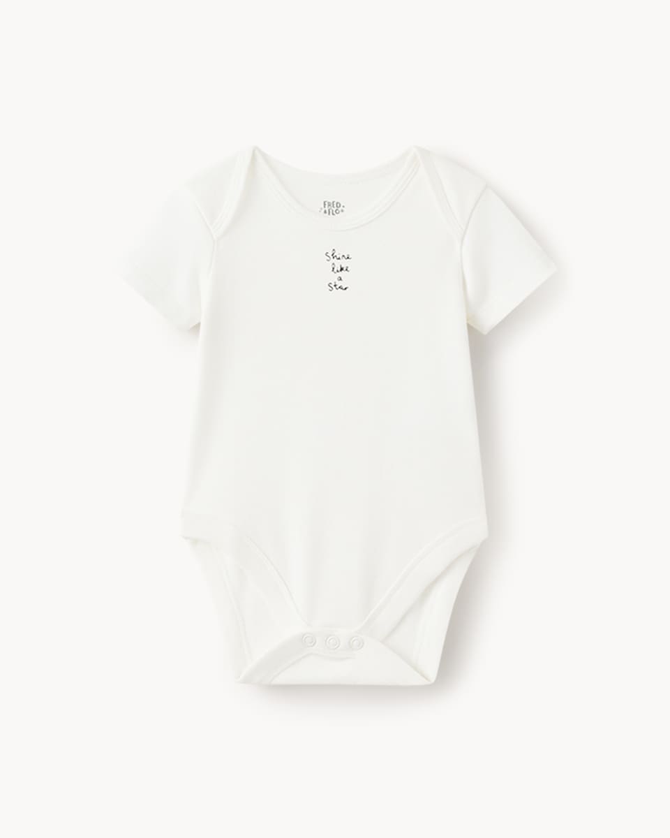 image 1 of F&F Baby 10-Pack Pure Cotton Animal Bodysuits in White