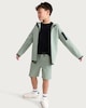 image 3 of F&F Active Boys Cotton Rich Zip Up Co-ord Hoodie in Green