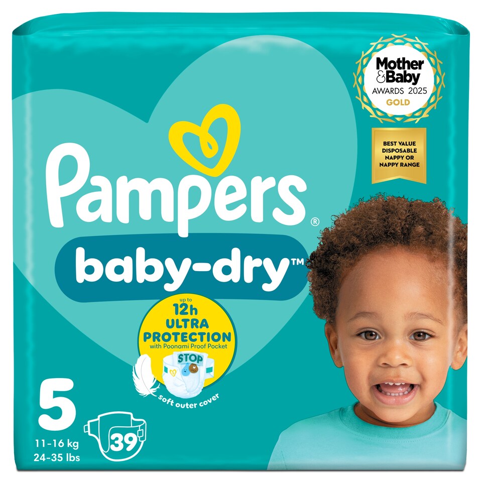 image 1 of Pampers Baby Dry Size 5 Essential Pack 39 Nappies