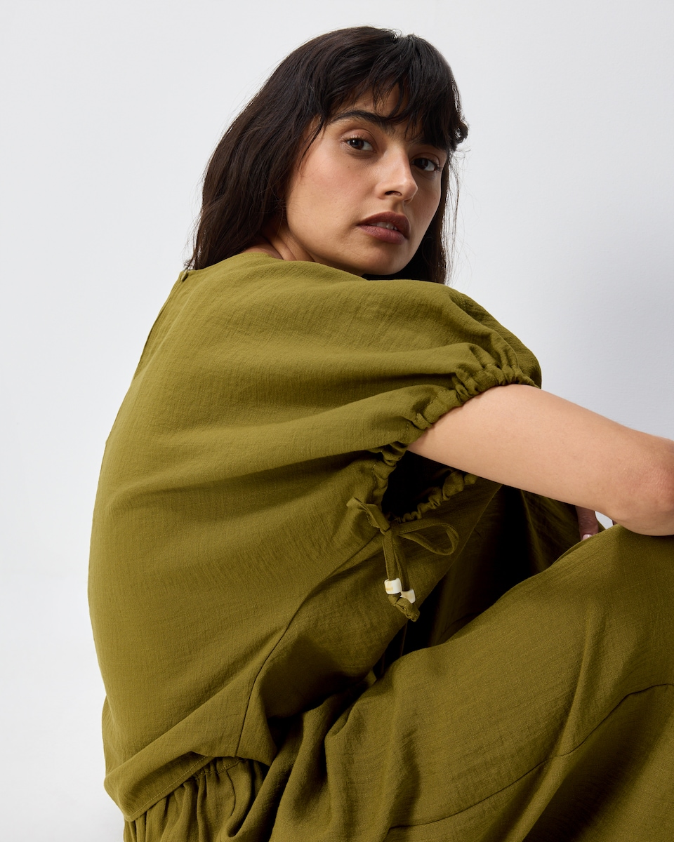 image 1 of F&F Textured Batwing Top in Olive