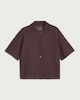 image 4 of F&F Textured Knitted Button Up Co-ord Shirt in Brown
