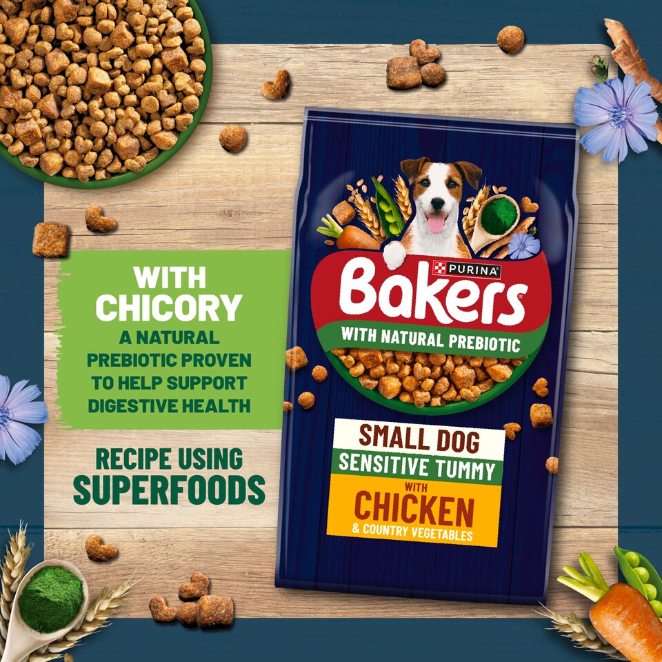 image 1 of Bakers Small Dog Sensitive Tummy Chicken & Vegetable 2.7kg