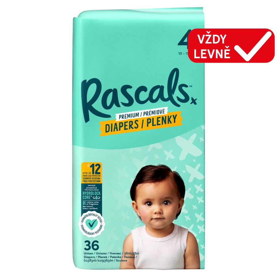 Rascals Premium Diapers 4 10 - 15 kg 36 pcs