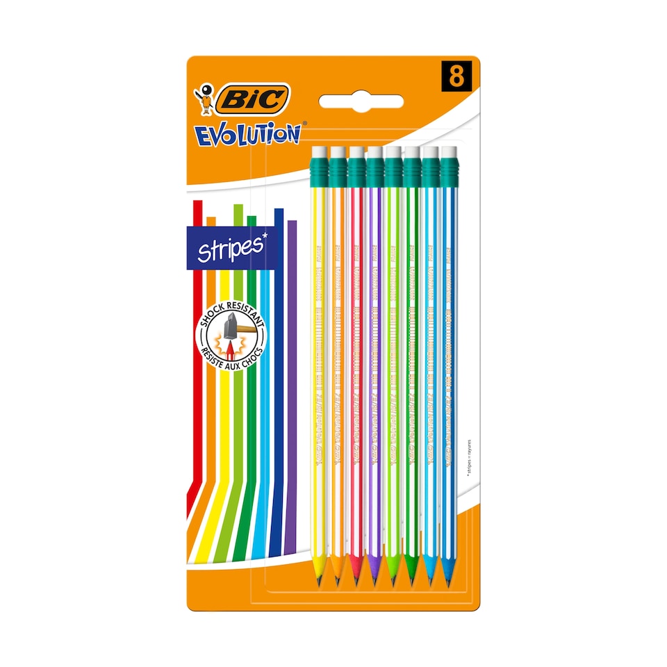 image 1 of BIC Evolution Stripes Pencils 8 Pack