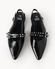 image 2 of F&F Pointed Toe Slingback Shoes in Black