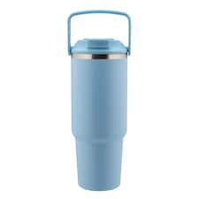 Tesco Blue Top Handle Metal Water Bottle 880ml