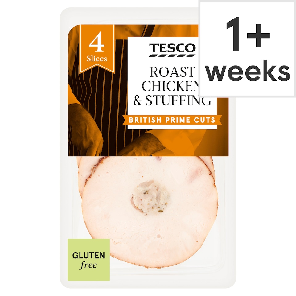 Tesco Prime Cuts Roast Chicken & Stuffing 4 Slices 100G