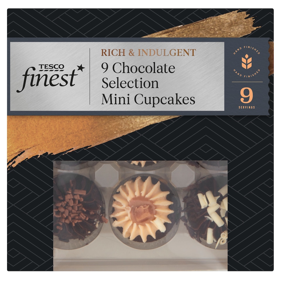 Tesco Finest Chocolate Selection Mini Cupcakes 9 Pack