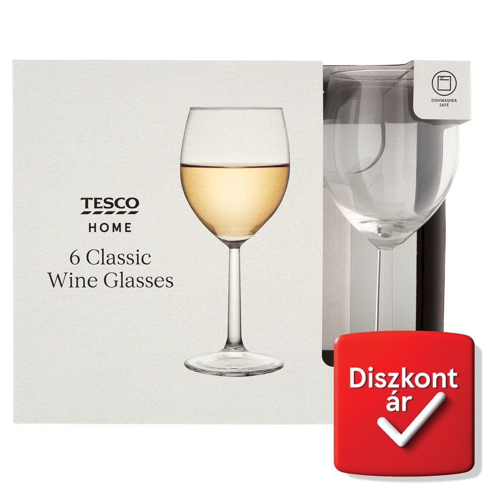 Tesco Home Classic 300 ml-es 6 db-os borospohár készlet  1. kép