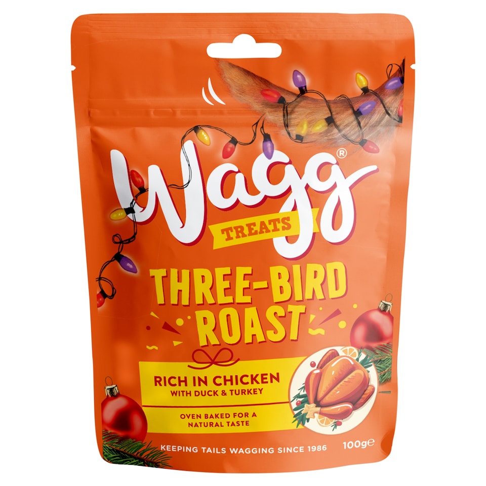 image 1 of Wagg Three Bird Roast Dog Treats Clip Strip 100g