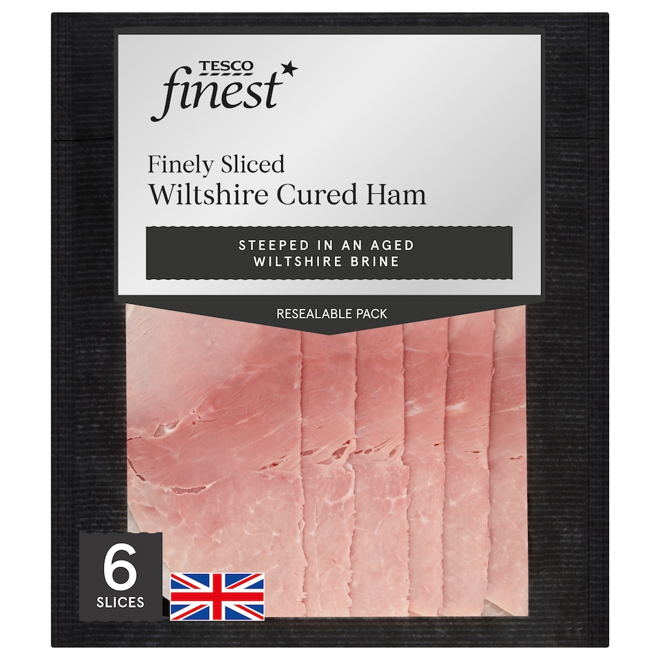 Tesco Finest Wiltshire Cured Finely Sliced Ham 125G