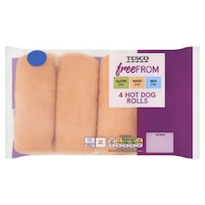 Tesco Free From Hot Dog Rolls 4 pack