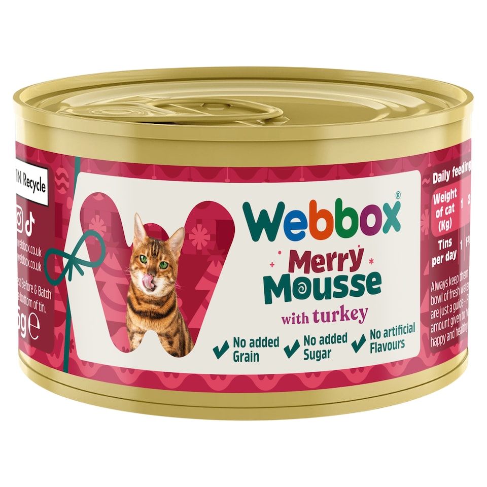 Webbox Christmas Mousse with Turkey Cat food 85g