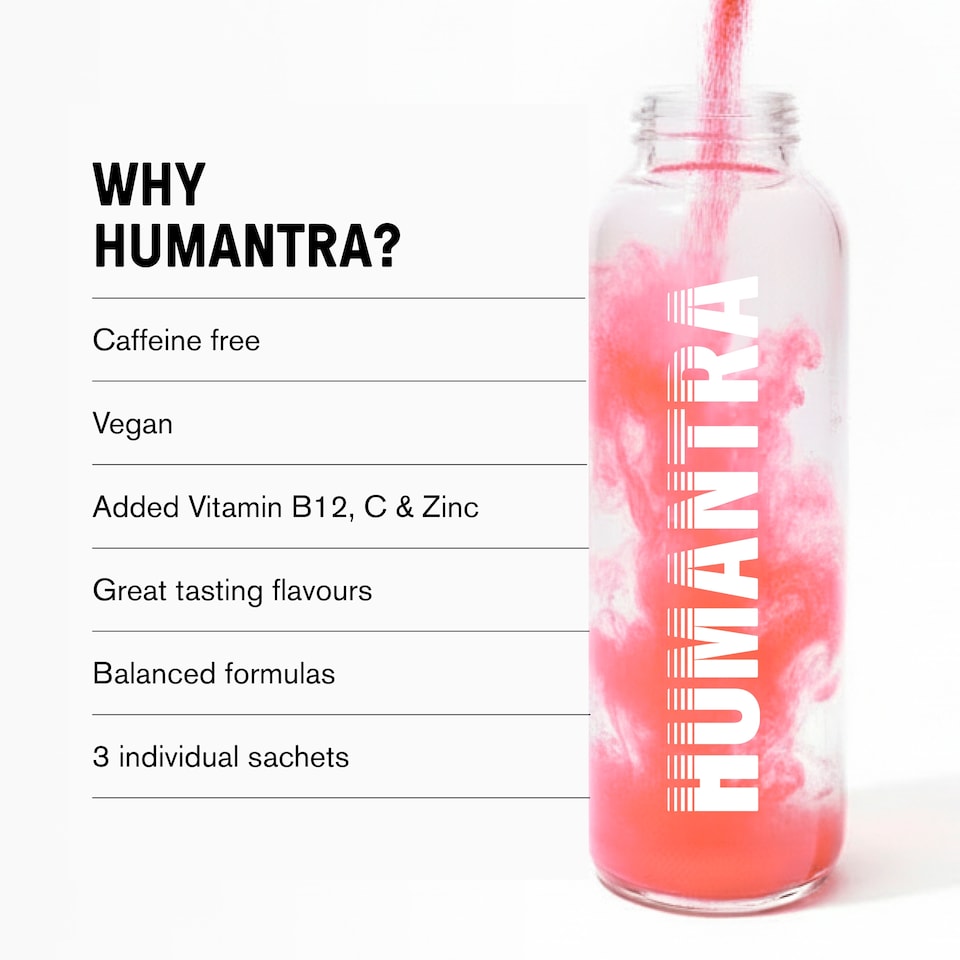 image 1 of Humantra Berry Pomegranate Zero Sugar Electrolyte Drink 3 x 3.6g Sachets