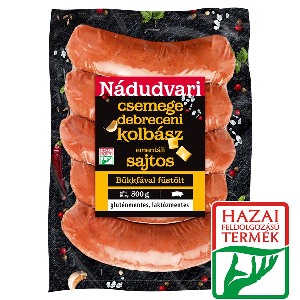 Nádudvari ementáli sajtos csemege debreceni sertés kolbász 300 g