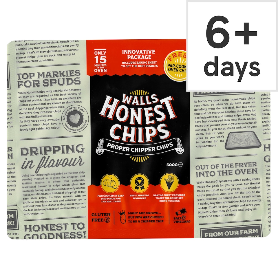 Walls Honest Proper Chips 500G