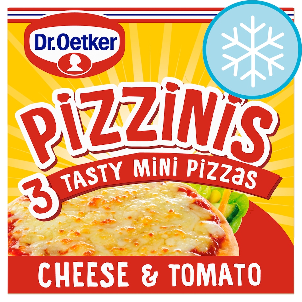 Dr Oetker Pizzinis 3 mini pizzas Cheese & Tomato 220g