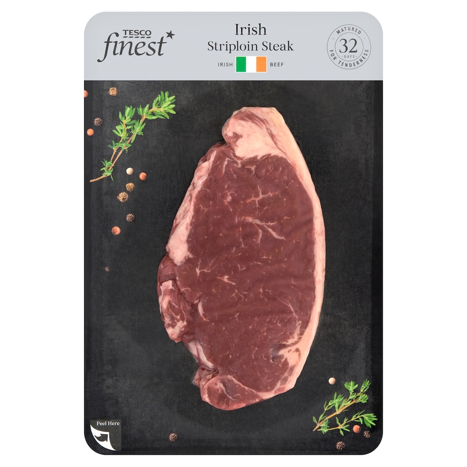 Tesco Finest 32 Days Matured Irish Striploin Steak