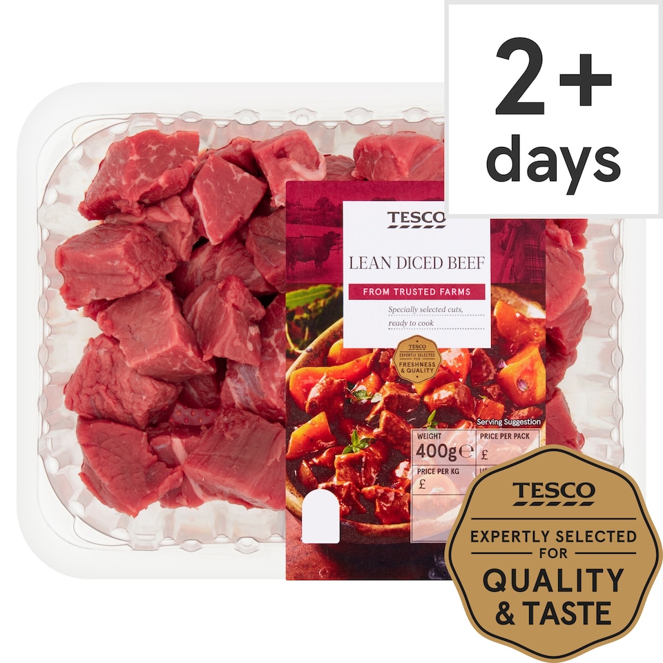 Tesco Lean Diced Beef 400G