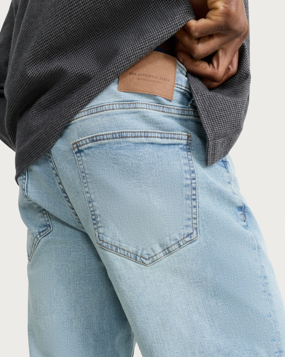 image 1 of F&F Cotton Rich Relaxed Leg Jeans in Blue