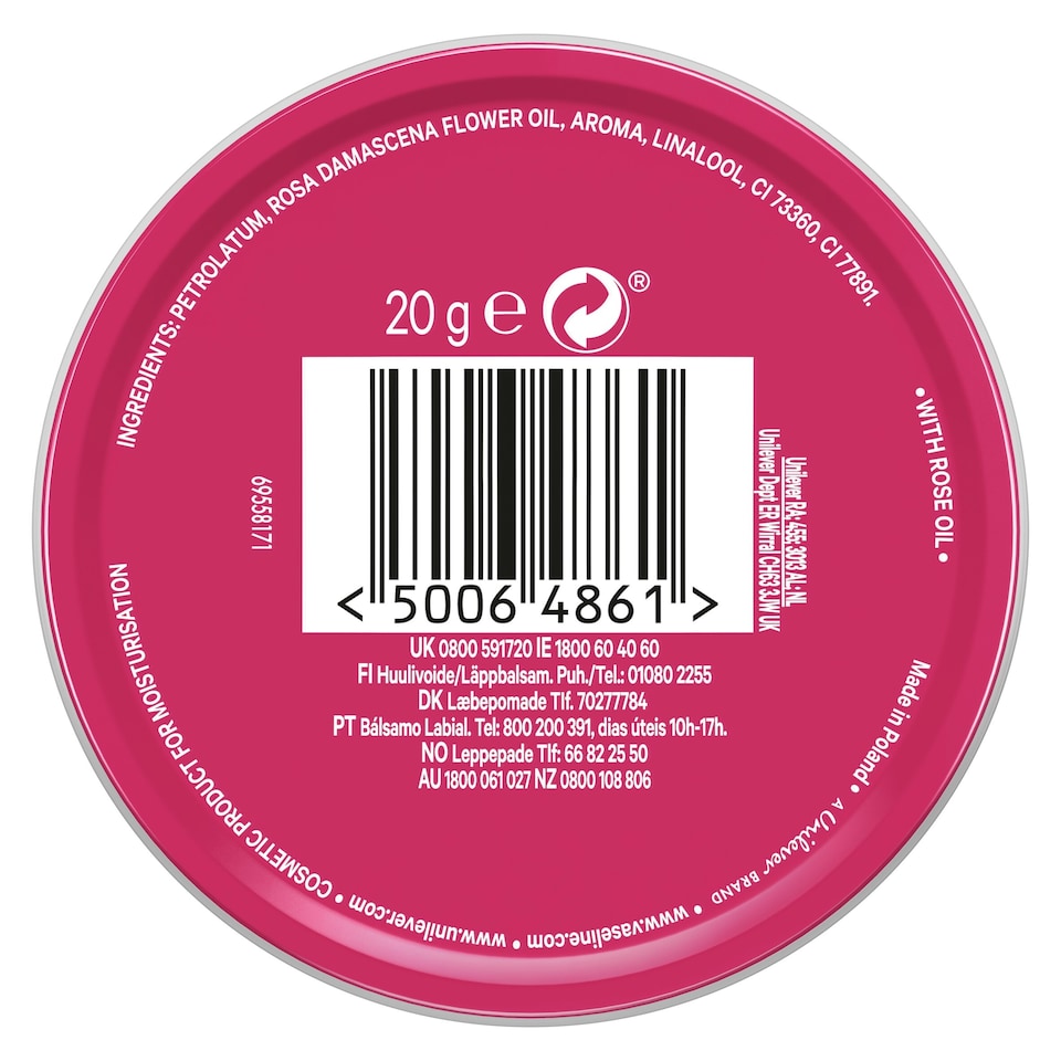 image 1 of Vaseline Lip Tin Rosy Butter 20g