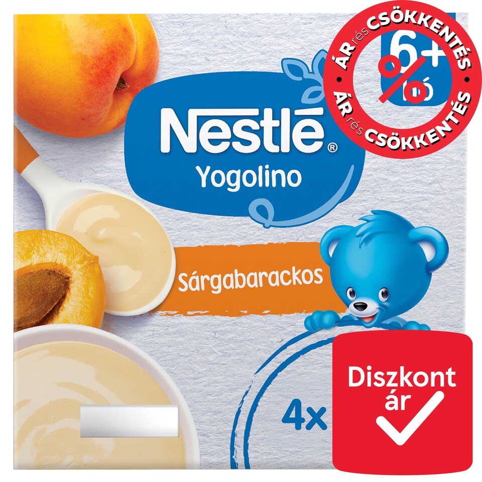 Nestlé Yogolino tejalapú sárgabarackos bébidesszert 6+ hó 4 x 100 g (400 g)  1. kép