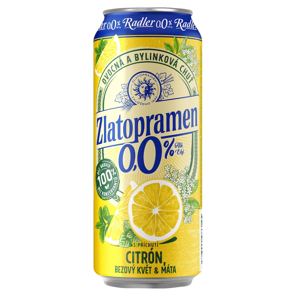 Obrázek 1 pro produkt Zlatopramen radler citrón, bezový květ & máta 0,5l