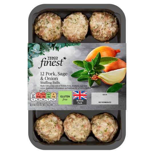 Tesco Finest* 12 Sage And Onion Stuffing Balls 350G Tesco Groceries