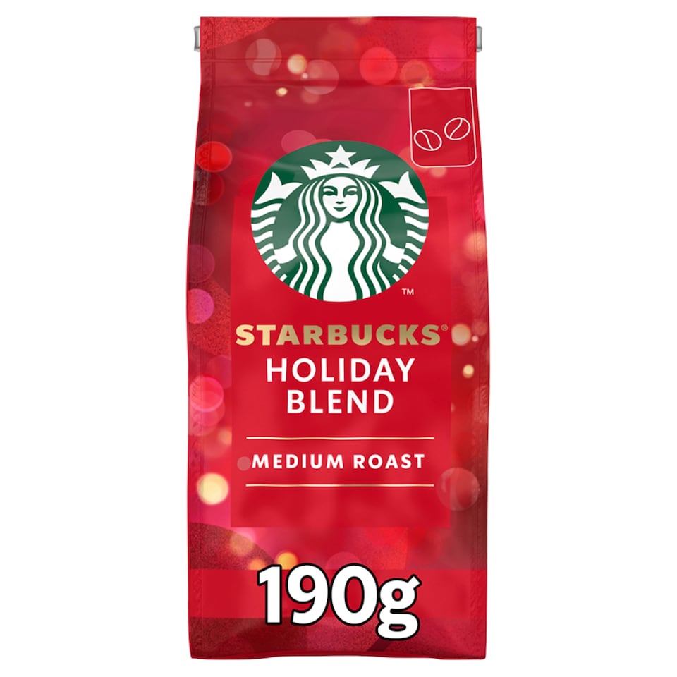 STARBUCKS Holiday Blend Medium Roast Limited Edition, Coffee Beans, 190 g
