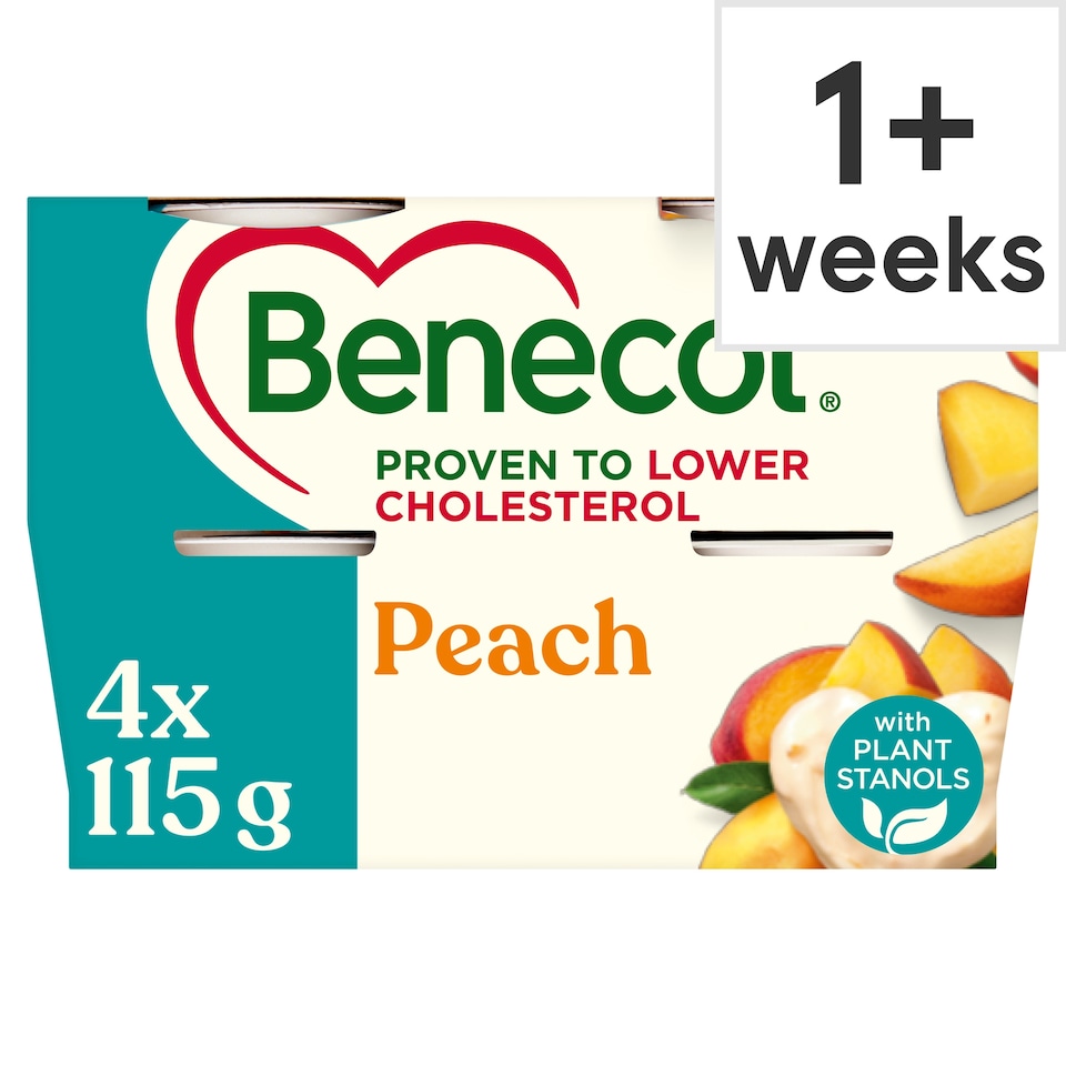 image 1 of Benecol Peach Yogurt 4x115g