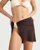 image 2 of F&F Gold Accent Sarong in Chocolate