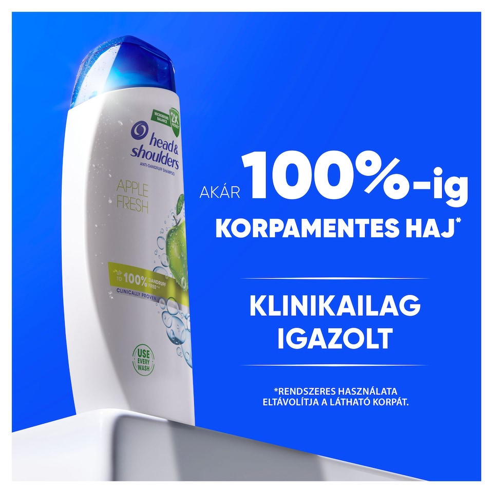 Head & Shoulders Apple Fresh korpa elleni sampon 400ml napi használatra bármely hajtípusra 1. kép