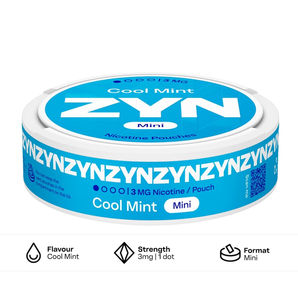 image 1 of ZYN Cool Mint Mini Medium Nicotine 3mg x 20 Pouches 8g