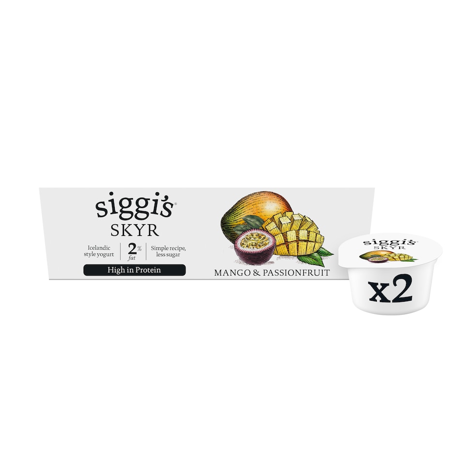 image 1 of siggi's skyr 2% fat Icelandic style Mango Passionfruit Yogurt 2 x 140g
