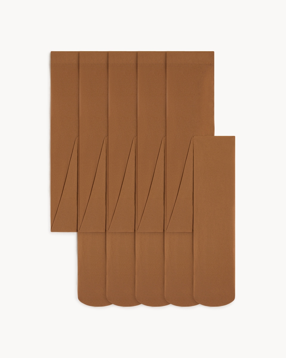 image 1 of F&F 5-Pack 15 Denier Run Resist Tights in Nude