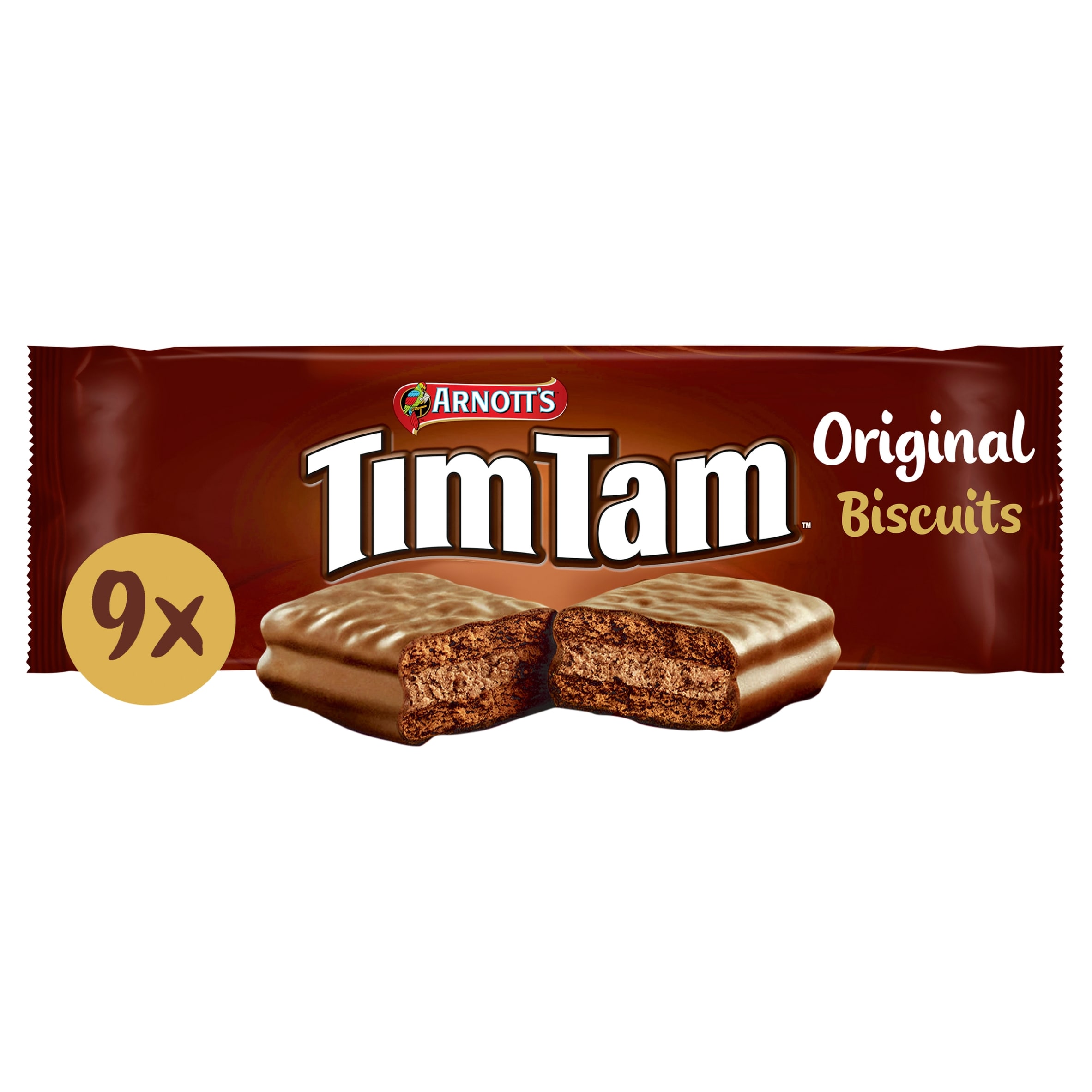 Tim Tam Original Chocolatey Biscuit Bars 9 Pieces 163g