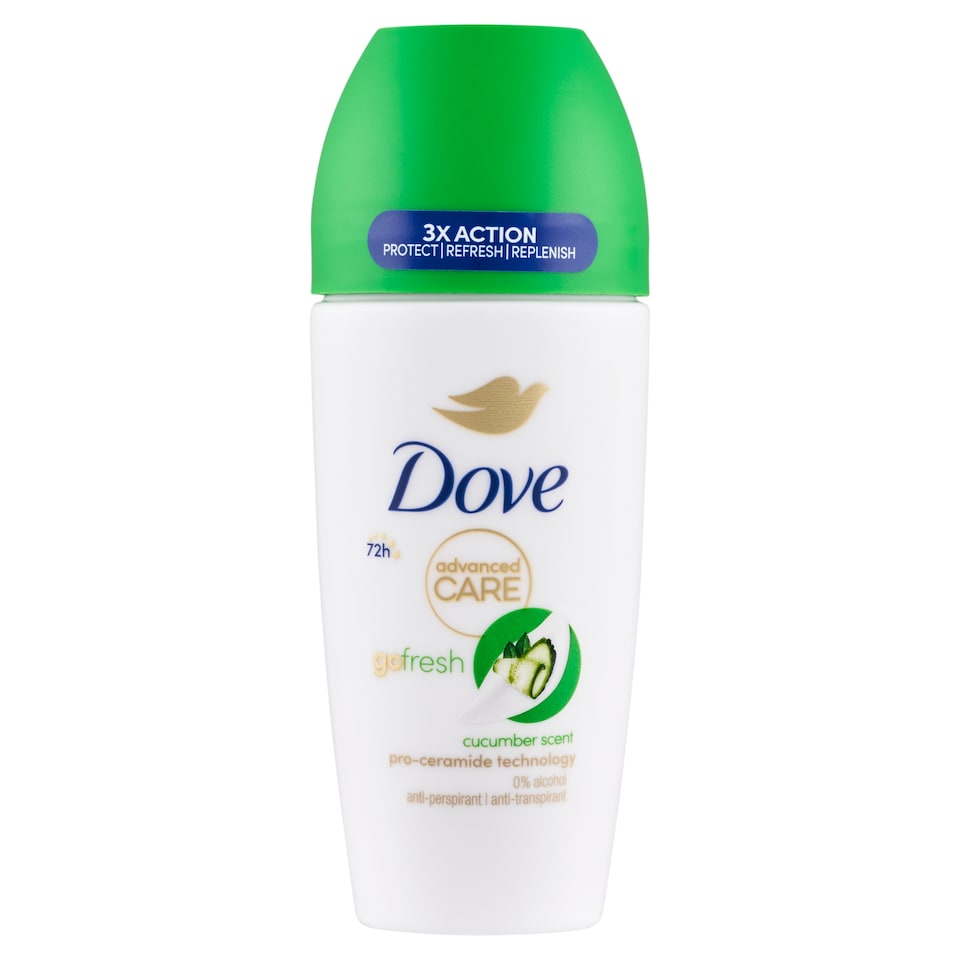 image 1 of Dove Advanced Care Go Fresh Cucumber Scent & Green Tea Roll-On Antiperspirant 50 ml